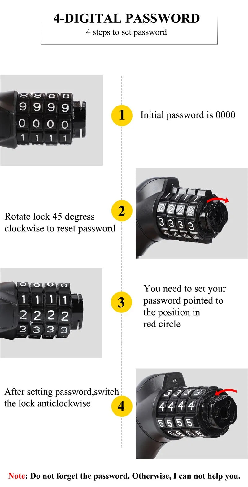 LED Lamp Anti-Theft Password Lock