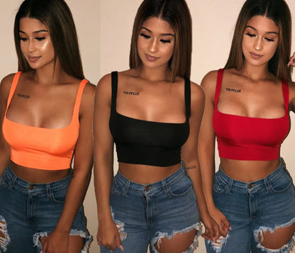 Sexy Slim-Fit Solid Strap Top for Women