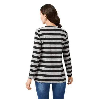 Women's Striped V-neck Maternity Nursing Tops