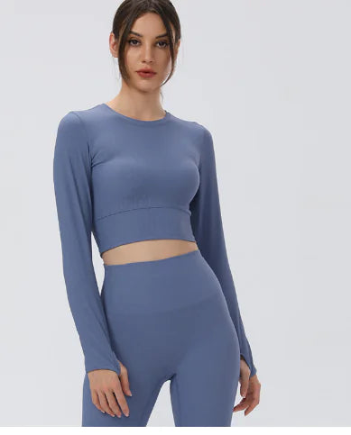 Women's Long Sleeve Yoga Top - Quick Dry Training Shirt