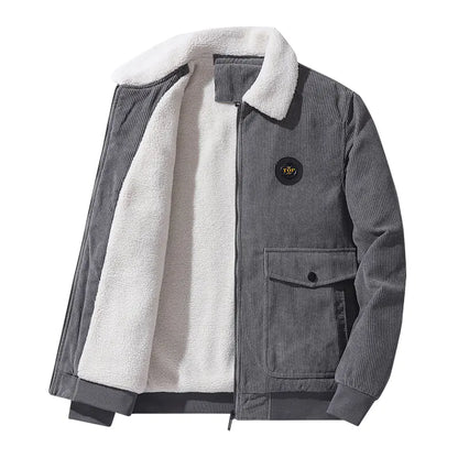 Men's Thickened Lamb Wool Cotton Corduroy Lapel Jacket