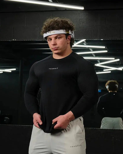 Men's Long Sleeve Fitness T-Shirt - Quick Dry & Breathable