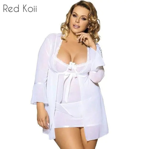 Plus Size Sexy Lingerie Set - 3-Piece Sleepwear
