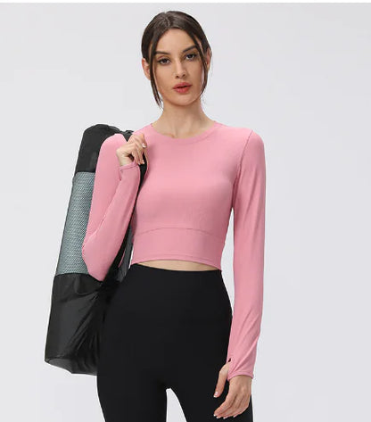 Women's Long Sleeve Yoga Top - Quick Dry Training Shirt