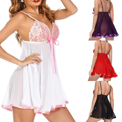 Women's Sexy Lingerie Babydoll Sleepwear Underwear Lace Dress G-String Nightwear