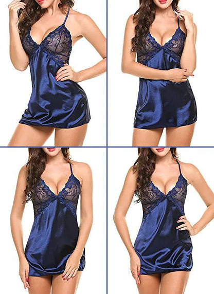 Women's Sexy Deep V Neck Backless Lingerie Nightwear