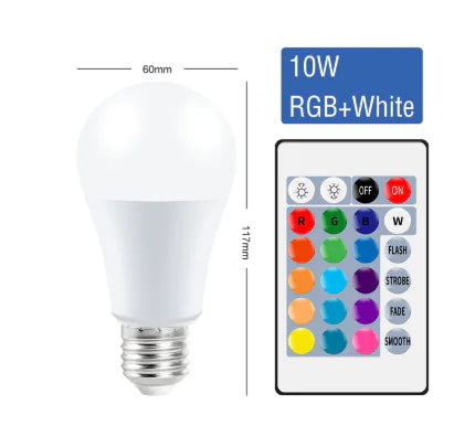 Smart RGB LED Bulb, E27, Remote Control