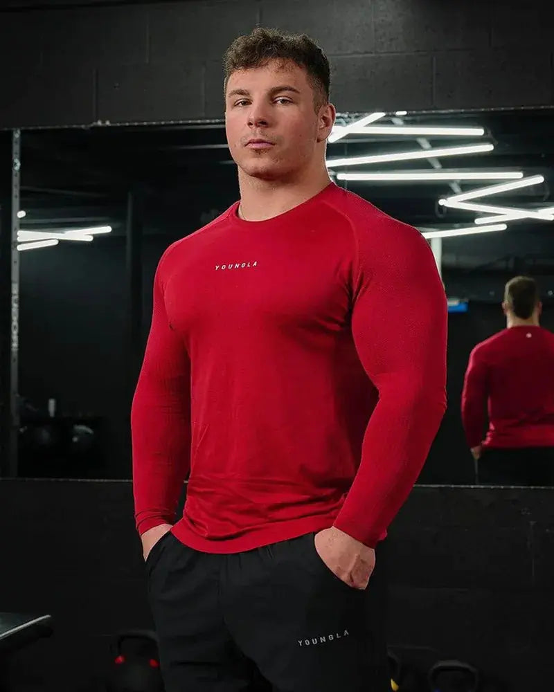 Men's Long Sleeve Fitness T-Shirt - Quick Dry & Breathable