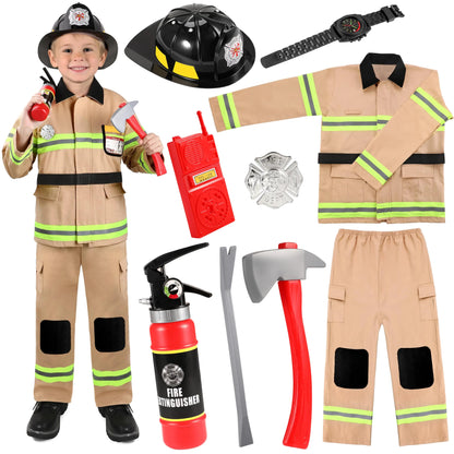 GIFTINBOX Firefighter Costume For BoysFireman Costume For Boys With Accessories Toddler Halloween Costumes For Kids 3-12…