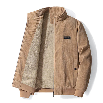 Men's Thickened Corduroy Lamb Coat - Plus Size Winter Jacket