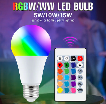 Smart RGB LED Bulb, E27, Remote Control