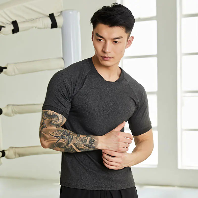 Men's Fitness Short Sleeve Quick-Dry Casual T-Shirt