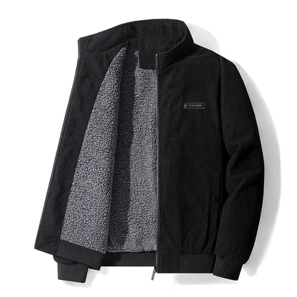 Men's Thickened Corduroy Lamb Coat - Plus Size Winter Jacket
