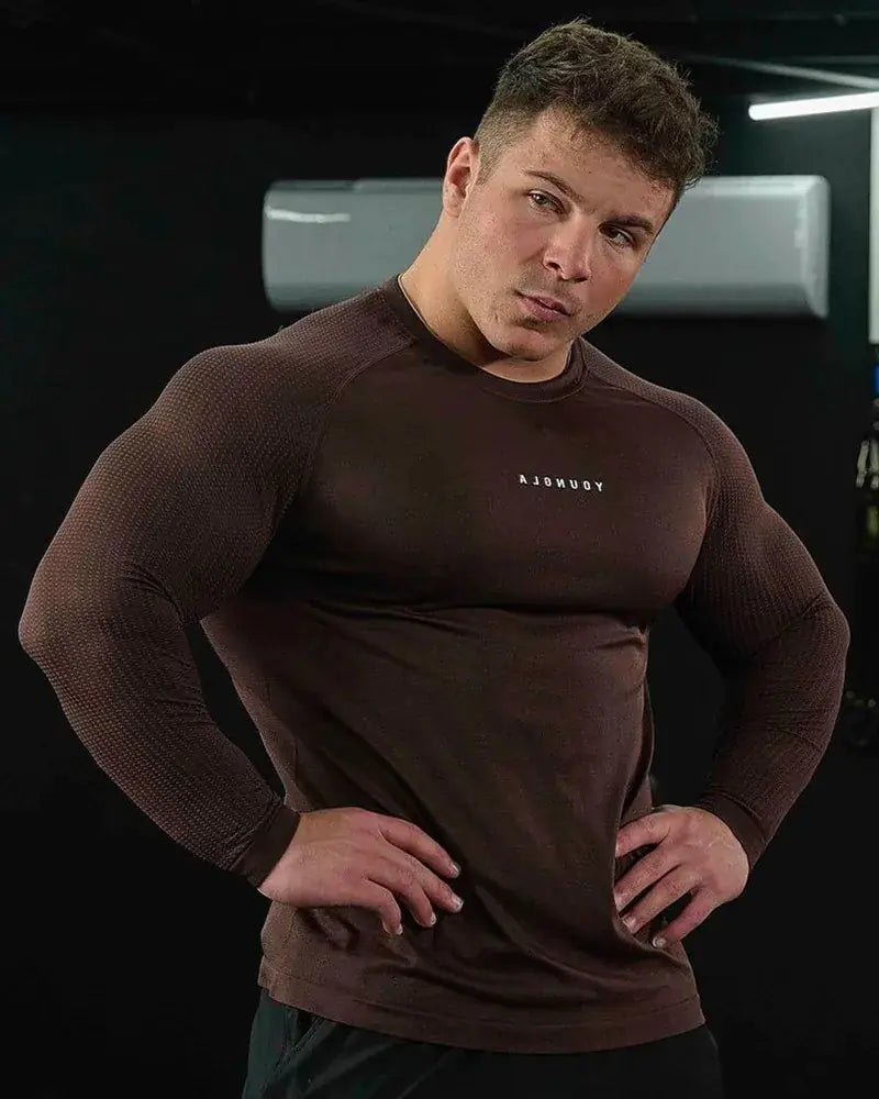 Men's Long Sleeve Fitness T-Shirt - Quick Dry & Breathable
