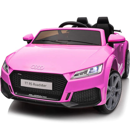Hikiddo Electric Car for Kids Licensed Audi 6V Kids Ride on Car Toy for Toddlers with Remote - Pink
