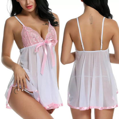 Women's Sexy Lingerie Babydoll Sleepwear Underwear Lace Dress G-String Nightwear