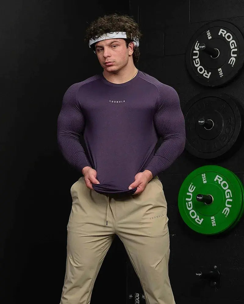 Men's Long Sleeve Fitness T-Shirt - Quick Dry & Breathable