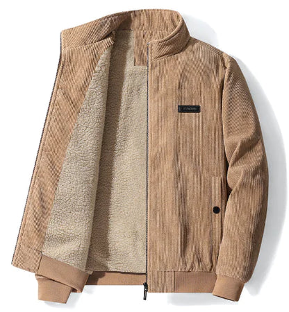 Men's Thickened Corduroy Lamb Coat - Plus Size Winter Jacket