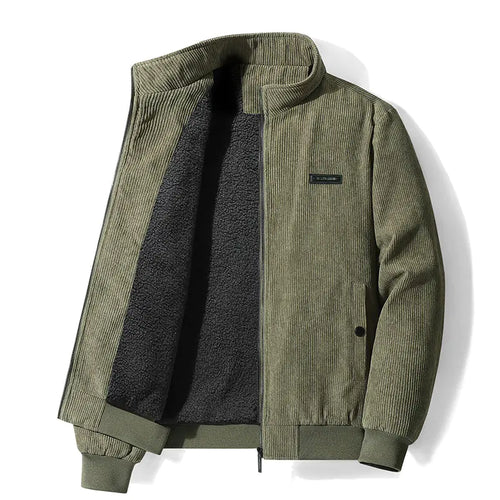 Men's Thickened Corduroy Lamb Coat - Plus Size Winter Jacket