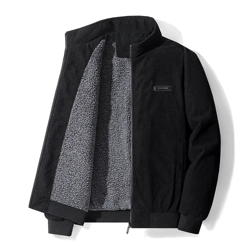 Men's Thickened Corduroy Lamb Coat - Plus Size Winter Jacket