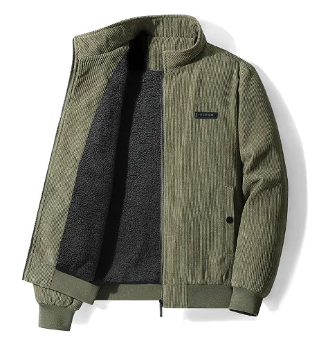 Men's Thickened Corduroy Lamb Coat - Plus Size Winter Jacket