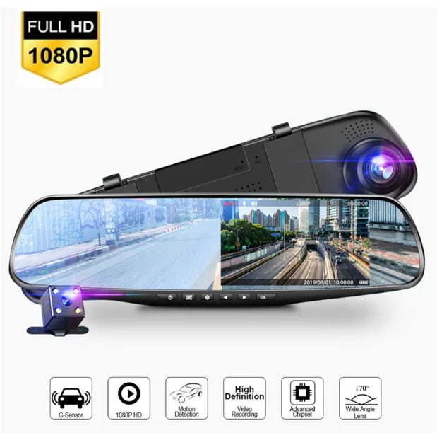 Dual Lens 4.19" Car Dash Cam 1080P Front and Rear