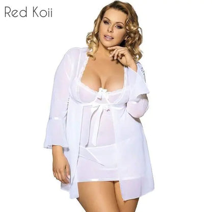 Plus Size Sexy Lingerie Set - 3-Piece Sleepwear
