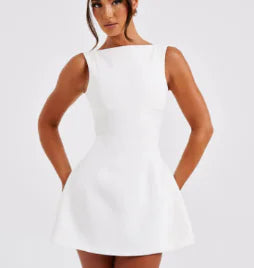 Alicia Mini Dress with Backless Design (One Piece)