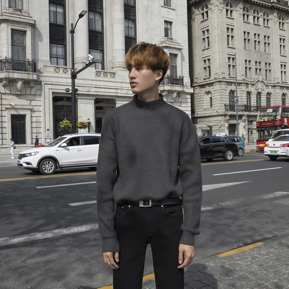 Men's Half Turtleneck Knit Sweater