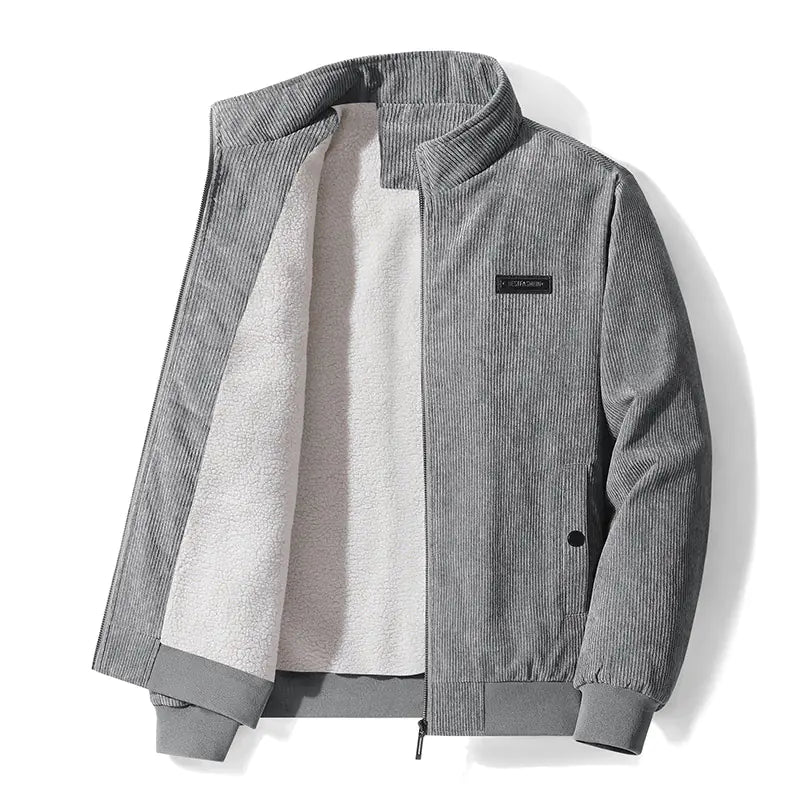 Men's Thickened Corduroy Lamb Coat - Plus Size Winter Jacket